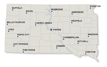 south dakota Map